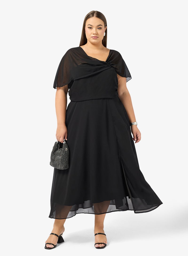Ella Plus One Shoulder A-line Dress With Slit - Image 4